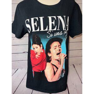 Selena Quintanilla Si Una Vez T-Shirt‎ Black Medium Graphic Tee Shirt Latina